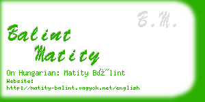 balint matity business card